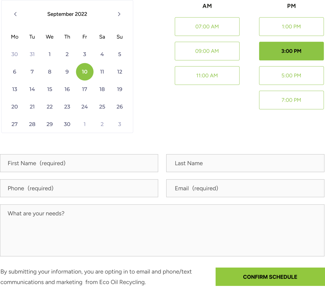 calendar embed form